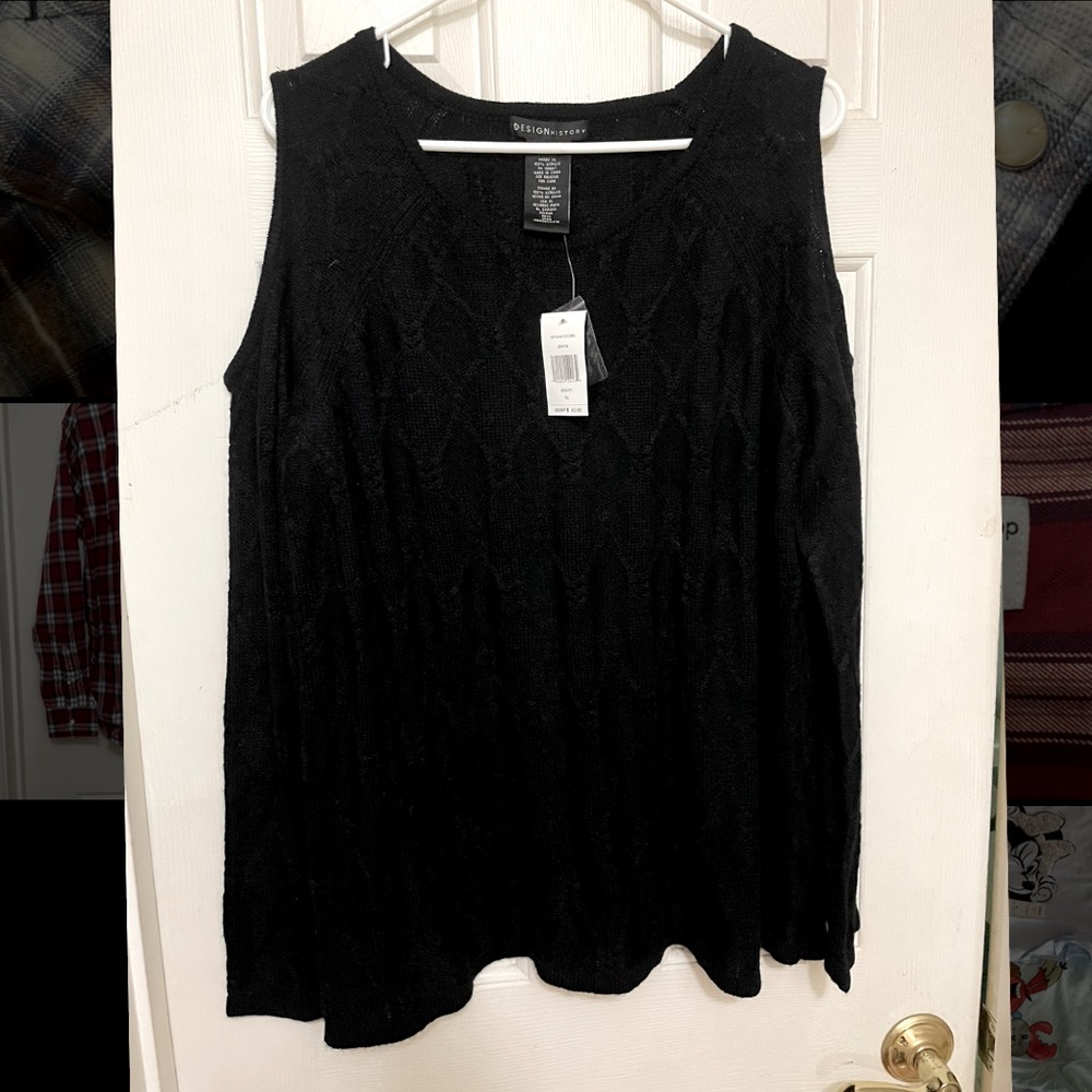 Open shoulder sweater